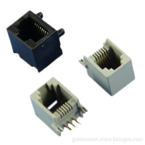 RJ45/RJ11 single port without lamp, LED H-type 6P4C